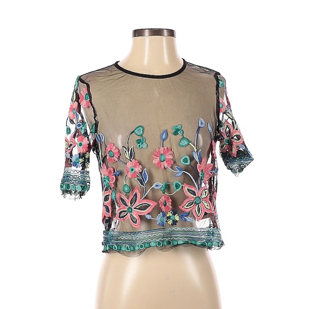 Shein short sleeve see through blouse